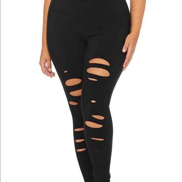 ALO High-Waist Ripped Warrior Leggings - Picture 2 of 2